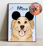 Disney Style Head Portrait of your Pet - Movie Custom Personalized Cartoon Portrait - Adventures of Rubi